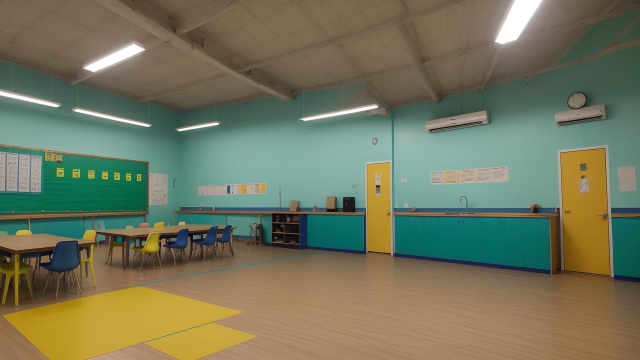 Alunos felizes participando de aulas de dança em uma escola, com diversos estilos representados e um ambiente inclusivo e vibrante.