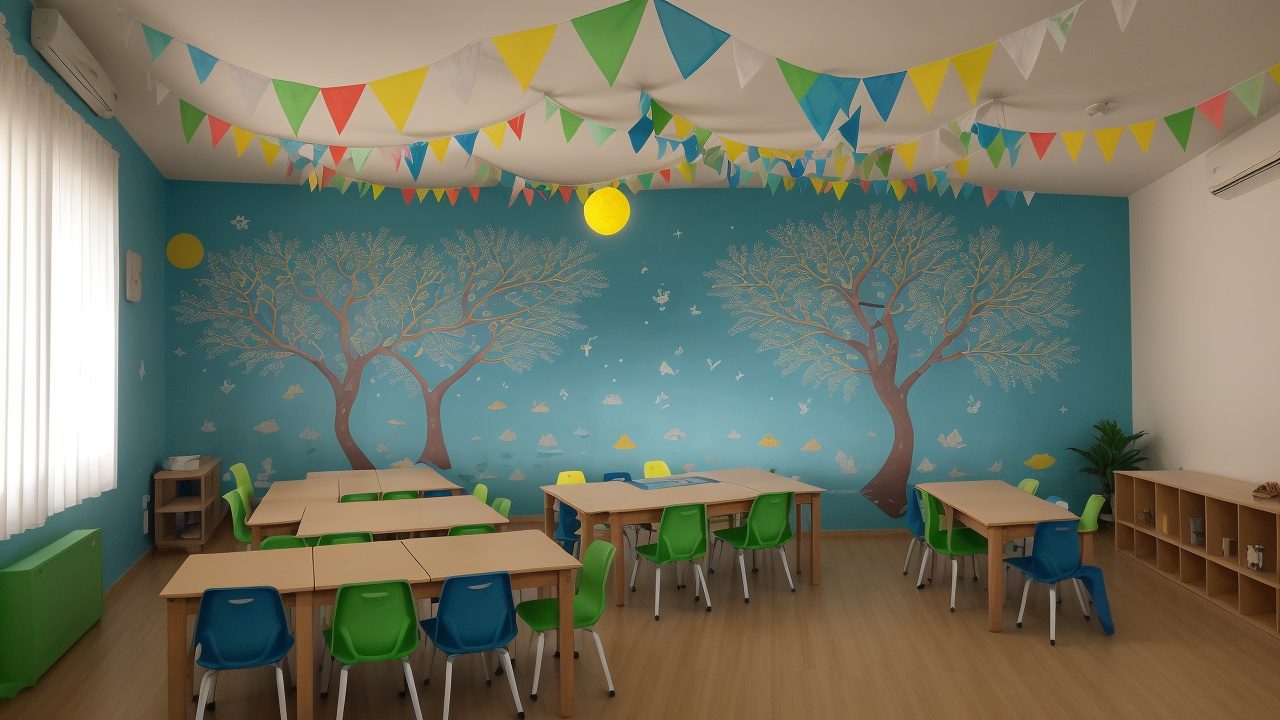 Crianças e professores interagindo em sala de aula, explorando a BNCC no ensino fundamental, com foco em atividades dinâmicas e recursos educacionais.