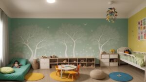 Crianças em sala de aula ouvindo contação de histórias sobre personagens do folclore brasileiro, como Saci e Curupira, aprendendo sobre cultura e tradições