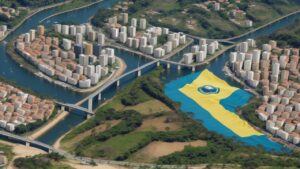 Diagrama visual da Constituição Federal mostrando direitos, deveres e organização do Estado Brasileiro, ideal para estudo de direito constitucional.