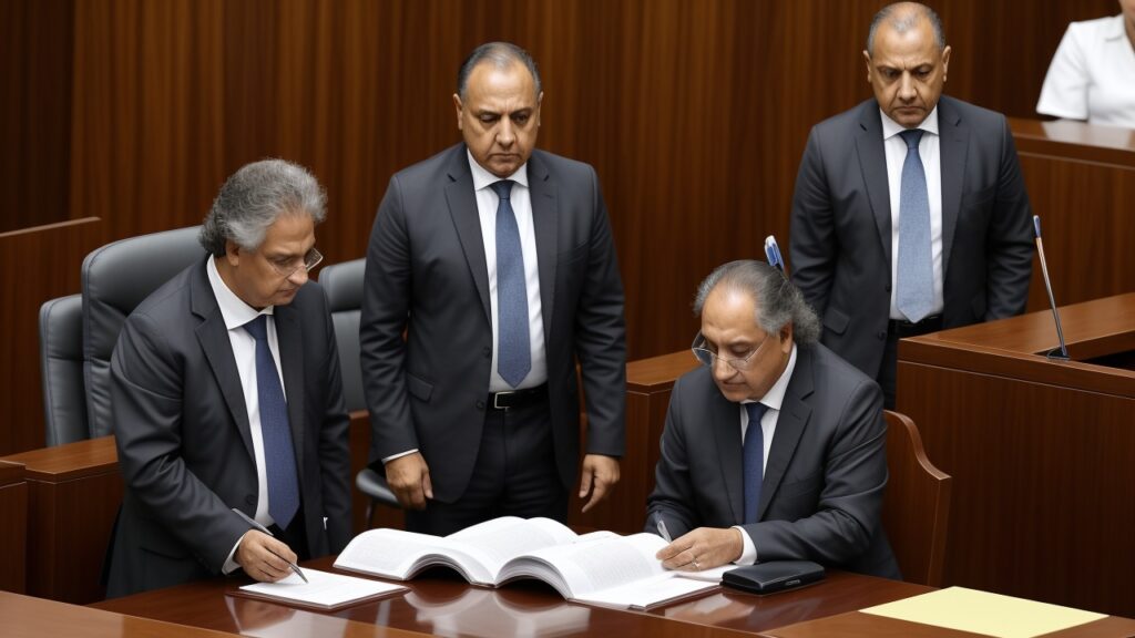 Imagem de advogados em um tribunal, representando o curso de direito e o mercado de trabalho