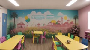 Cartões artesanais coloridos e flores representando agradecimento à professora de educação infantil