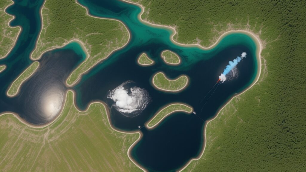 Ilustração mostrando a interconexão entre saúde e meio ambiente, com foco em crise climática e seus impactos na saúde pública brasileira, com símbolos de poluição, doenças e soluções sustentáveis.