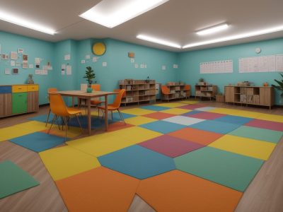 Sala de aula vibrante com jovens e adultos envolvidos em atividades de alfabetização e aprendizado