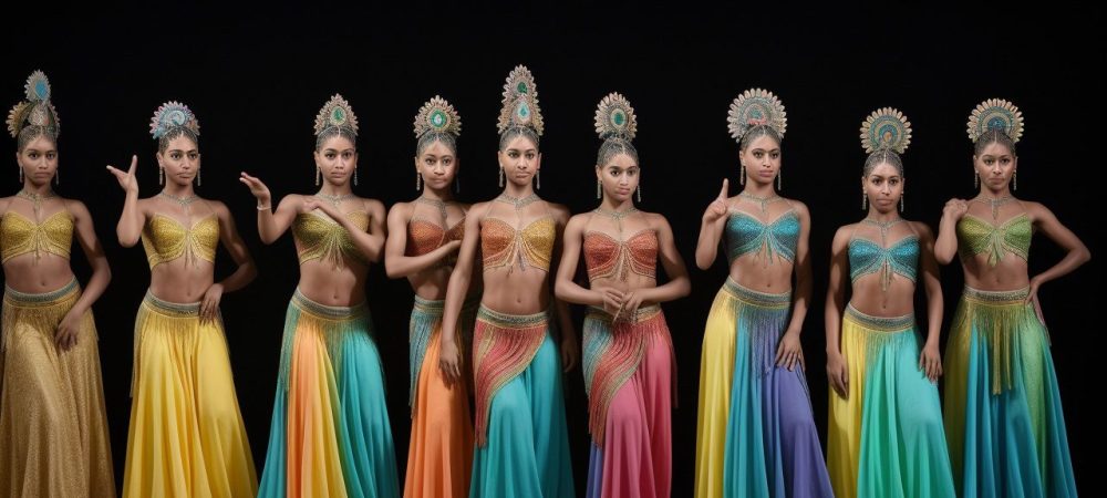 A História da Dança: Uma Jornada Visual pela Evolução Uma ilustração vibrante que retrata a história da dança, desde suas origens em rituais antigos até os diversos estilos de dança modernos e a história da dança no Brasil.