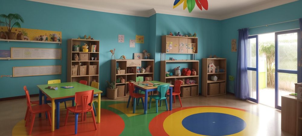 Crianças aprendendo através de atividades lúdicas em sala de aula.