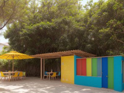 Ambiente educativo estimulante com crianças brincando e aprendendo através de atividades lúdicas.