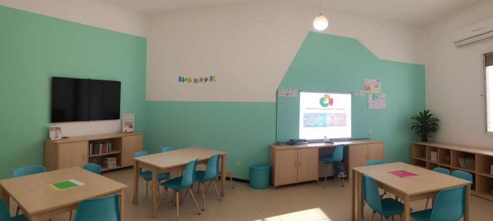 Professora interagindo com alunos em uma sala de aula inclusiva, utilizando um plano de atendimento educacional especializado para promover a educação inclusiva e o curso online de AEE