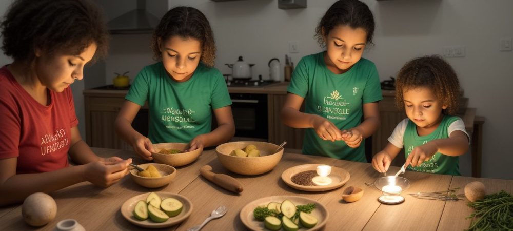 Imagem mostrando adaptações e técnicas de AVD para cegos, como utensílios e recursos táteis, promovendo autonomia e qualidade de vida