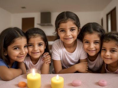 Crianças e adolescentes em um ambiente acolhedor e seguro, representando o acolhimento familiar e a importância das famílias acolhedoras.
