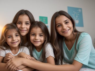 Imagem mostrando uma família acolhedora, oferecendo um lar seguro e aconchegante para crianças e adolescentes