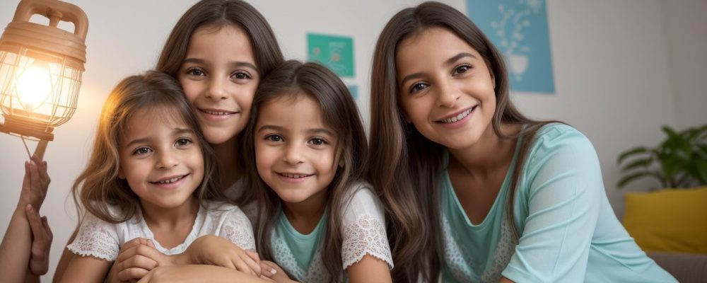 Imagem mostrando uma família acolhedora, oferecendo um lar seguro e aconchegante para crianças e adolescentes