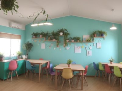 Alunos em sala de aula com recursos de adaptação curricular, promovendo a educação inclusiva e o aprendizado colaborativo