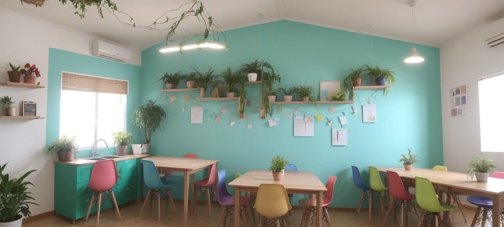 Alunos em sala de aula com recursos de adaptação curricular, promovendo a educação inclusiva e o aprendizado colaborativo