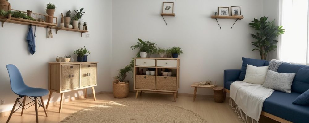 Imagem mostrando ferramentas e adaptações para atividades de vida diária para cegos, como utensílios de cozinha e banheiro acessíveis.