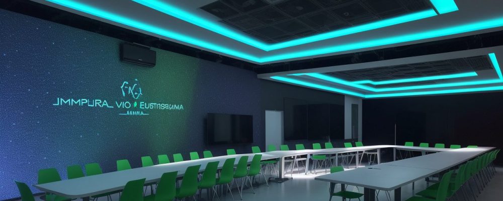 Representação visual da administração pública com foco em eficiência e transformação, mostrando um ambiente de trabalho dinâmico e colaborativo.