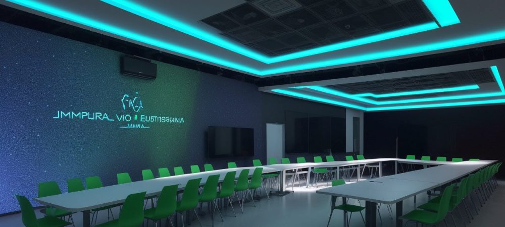 Representação visual da administração pública com foco em eficiência e transformação, mostrando um ambiente de trabalho dinâmico e colaborativo.