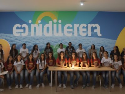 Imagem de adolescentes em um ambiente escolar, focando em estratégias de intervenção e apoio ao desenvolvimento emocional e social.