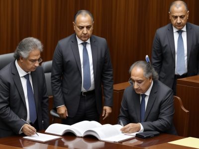 Imagem de advogados em um tribunal, representando o curso de direito e o mercado de trabalho