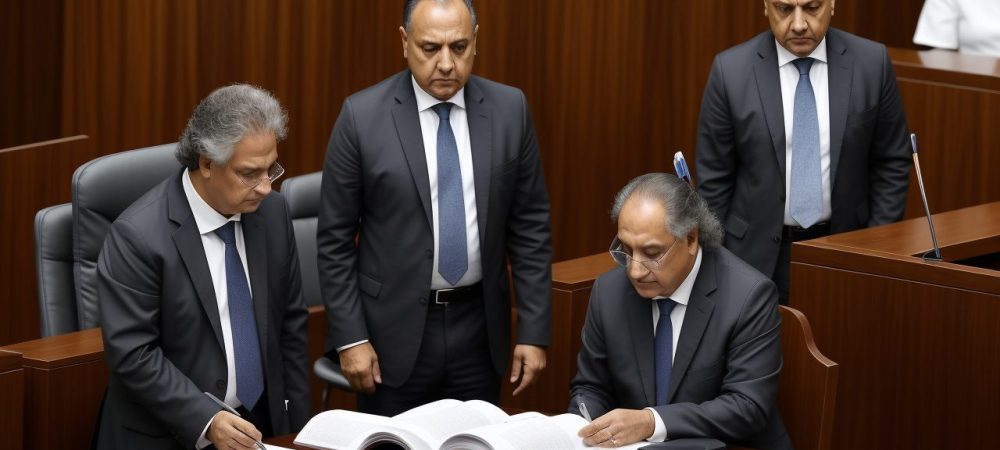 Imagem de advogados em um tribunal, representando o curso de direito e o mercado de trabalho