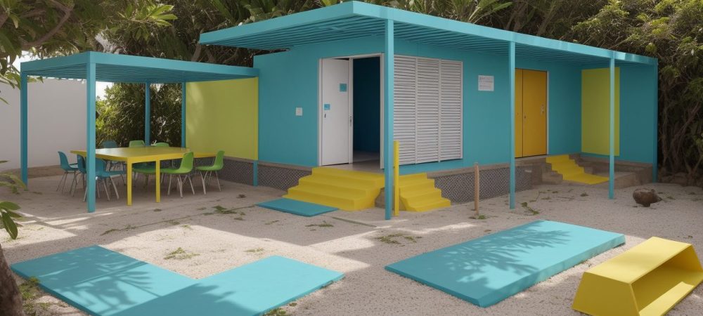 Agente de apoio escolar auxiliando aluno em ambiente educacional inclusivo e acolhedor