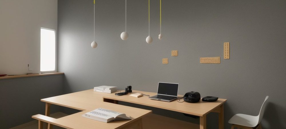 Imagem mostrando uma sala de aula com livros em braille e recursos pedagógicos, simbolizando a alfabetização e inclusão de deficientes visuais.