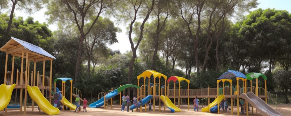 Crianças felizes praticando exercícios e se alimentando de forma saudável para combater a obesidade infantil, com foco na atividade física e alimentação equilibrada.