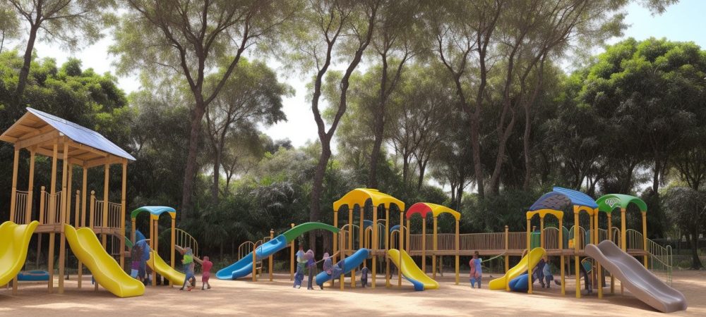 Crianças felizes praticando exercícios e se alimentando de forma saudável para combater a obesidade infantil, com foco na atividade física e alimentação equilibrada.