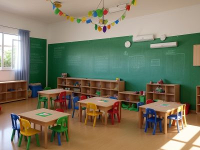 Crianças em um ambiente Montessori, interagindo com materiais didáticos para promover a educação montessori e o aprendizado autônomo.