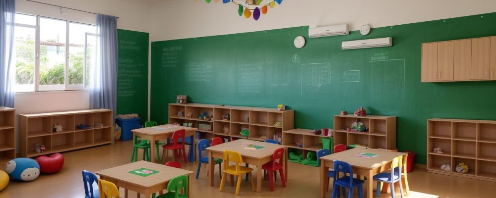 Crianças em um ambiente Montessori, interagindo com materiais didáticos para promover a educação montessori e o aprendizado autônomo.