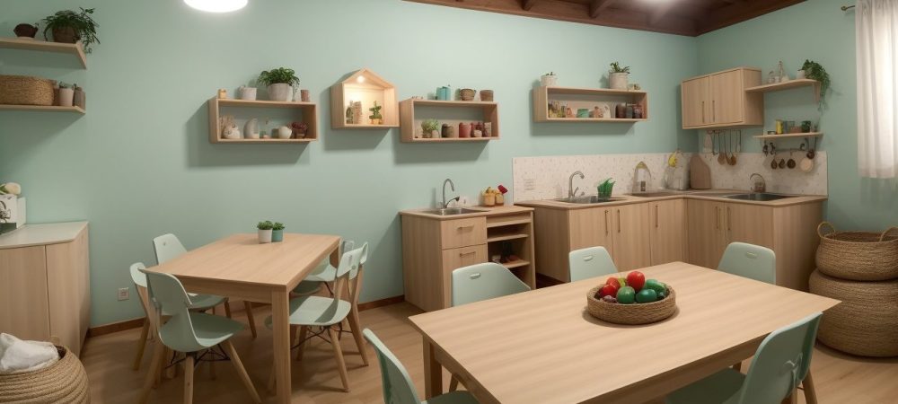 Ambiente Montessori: Crianças Explorando e Aprendendo Crianças em um ambiente montessori interagem com materiais educativos, promovendo a autonomia e o aprendizado prático.