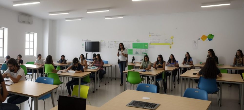 Andragogia na Educação: Curso Online e Benefícios Alunos em sala de aula participando ativamente de um curso online de Andragogia, com foco em educação para jovens e adultos.