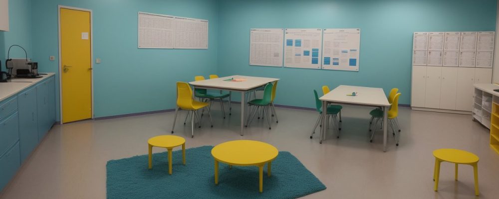 Estudantes realizando experimentos práticos de química em sala de aula, ilustrando reações químicas e a tabela periódica.