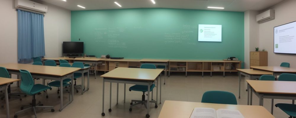 Professor ajudando alunos com dificuldades de aprendizagem em sala de aula colaborativa