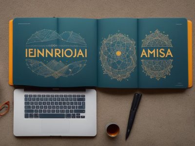 Ilustração de uma pessoa estudando espanhol básico online, com livros e elementos visuais que representam aprendizado e viagem.
