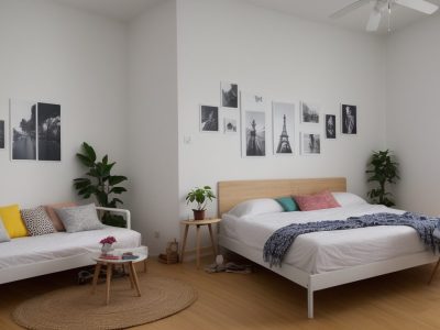 Estudante aprendendo fotografia online com câmera e fotos inspiradoras