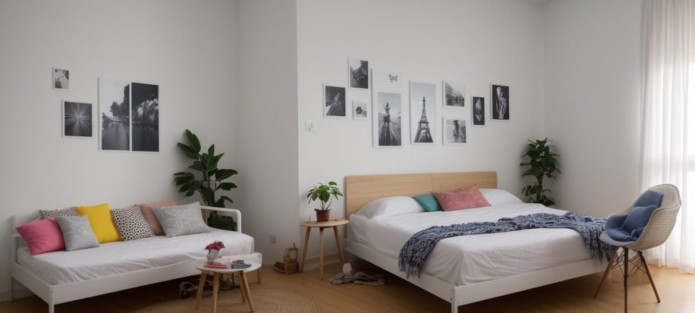 Estudante aprendendo fotografia online com câmera e fotos inspiradoras