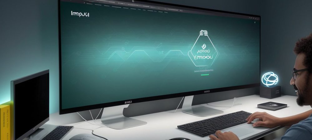Ilustração de um servidor público estudando HTML5 em um curso online, com foco em acessibilidade e criação de sites