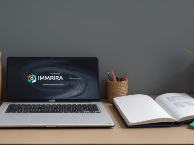 Imagem de pessoas aprendendo italiano em um curso online, ideal para servidores públicos. Inclui elementos como livros, computadores e o idioma italiano.