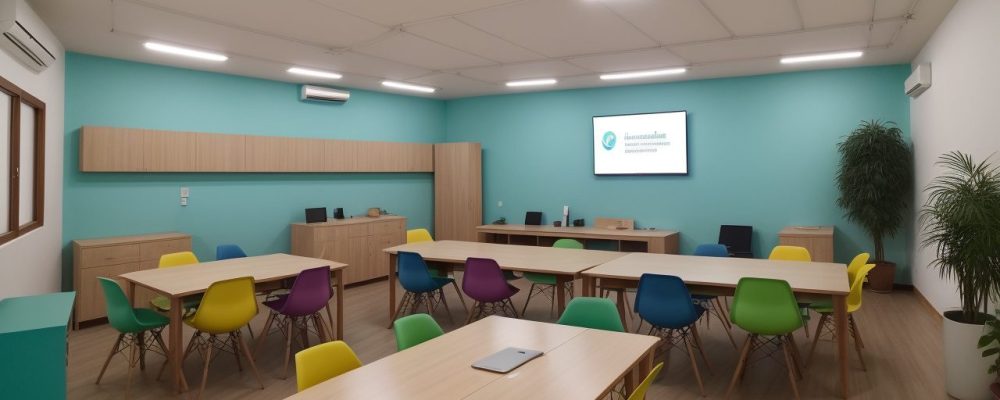 Educadores e alunos engajados em atividades de aprendizado colaborativo e personalização do ensino, com foco em curso online de técnicas de aprendizado.