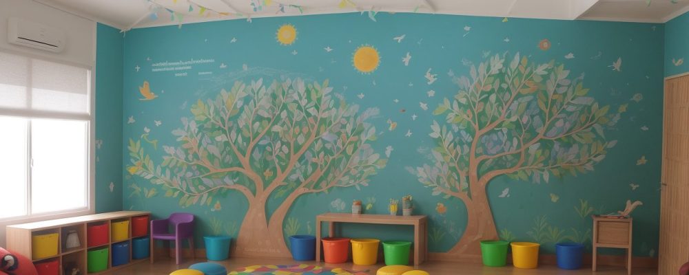 Crianças envolvidas em atividades de arte na educação infantil, explorando cores e formas em um ambiente escolar acolhedor e inspirador.