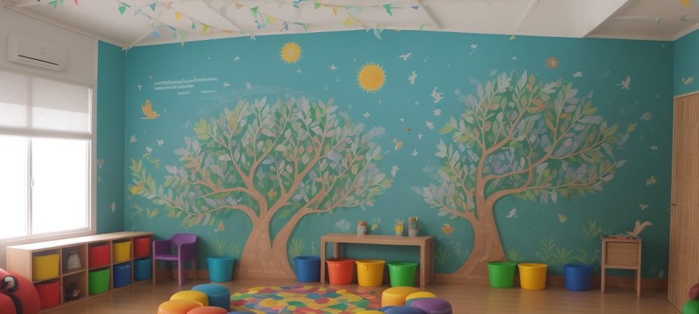 Crianças envolvidas em atividades de arte na educação infantil, explorando cores e formas em um ambiente escolar acolhedor e inspirador.