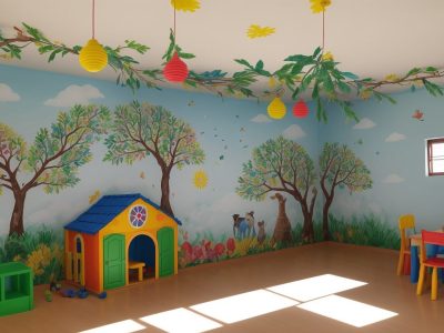 Crianças engajadas em atividades artísticas em sala de aula, explorando a arte e a educação infantil para estimular a criatividade e o aprendizado.