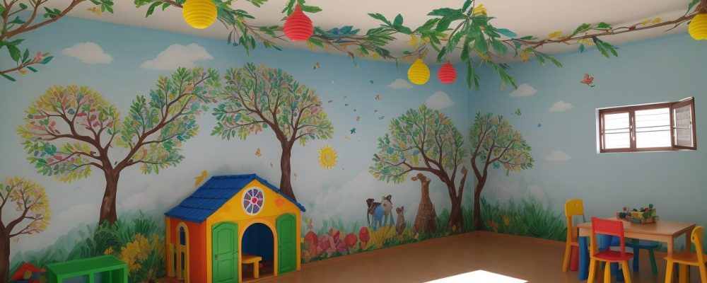 Crianças engajadas em atividades artísticas em sala de aula, explorando a arte e a educação infantil para estimular a criatividade e o aprendizado.