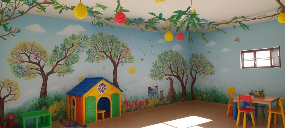 Crianças engajadas em atividades artísticas em sala de aula, explorando a arte e a educação infantil para estimular a criatividade e o aprendizado.
