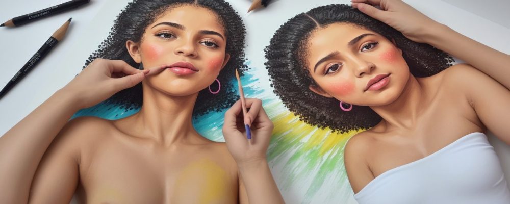 Ilustração de arteterapia, com pincéis e telas vibrantes, representando a expressão de emoções e o processo de cura.