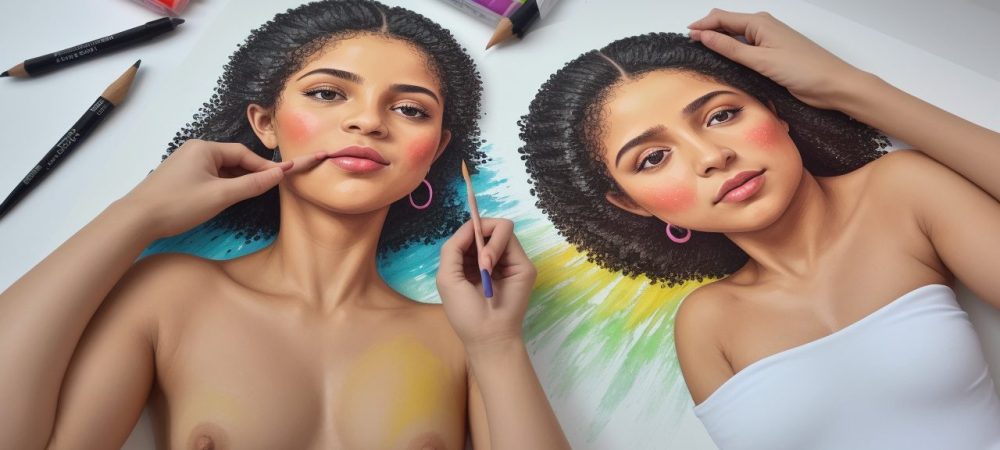 Ilustração de arteterapia, com pincéis e telas vibrantes, representando a expressão de emoções e o processo de cura.
