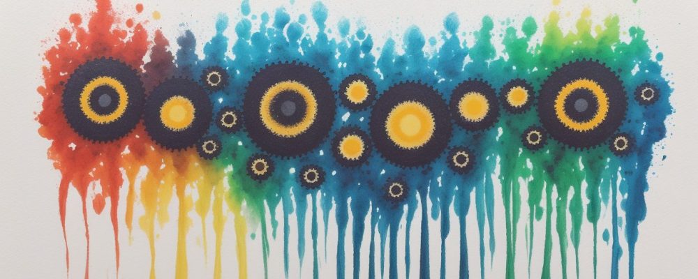 Ilustração de arteterapia com pinceladas vibrantes, representando a expressão de emoções e o processo de cura.