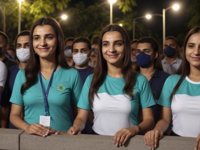 Servidores públicos em interação com cidadãos, demonstrando atendimento humanizado e focado na qualidade do serviço público