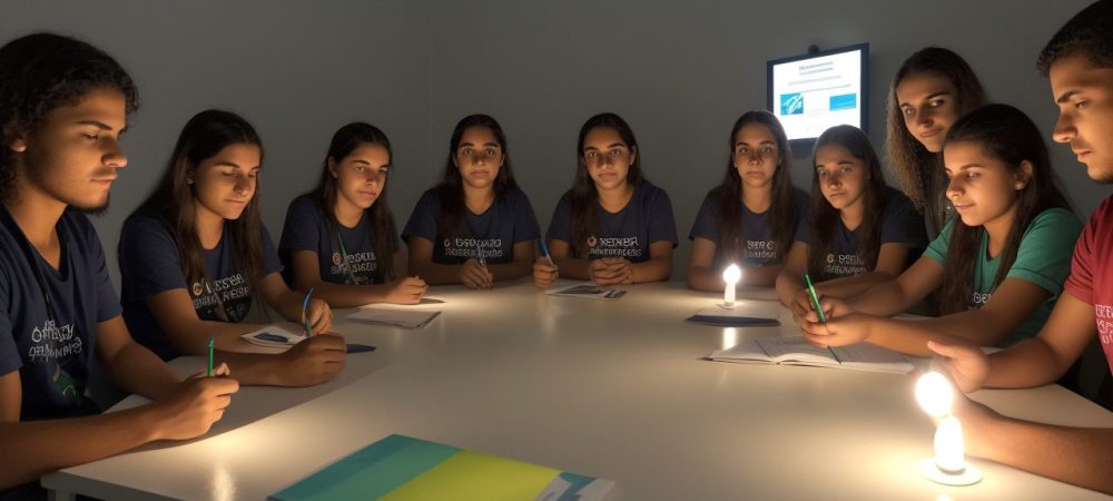 Imagem ilustrativa sobre atendimento socioeducativo, mostrando jovens engajados em atividades educativas, com foco na ressocialização e desenvolvimento.